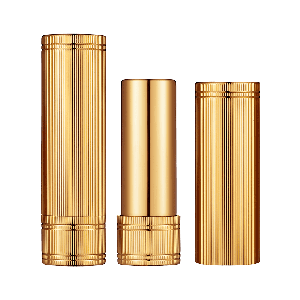 12,1 mm krijtstreep geborsteld goud ronde aluminium lippenstifthuls HL8331